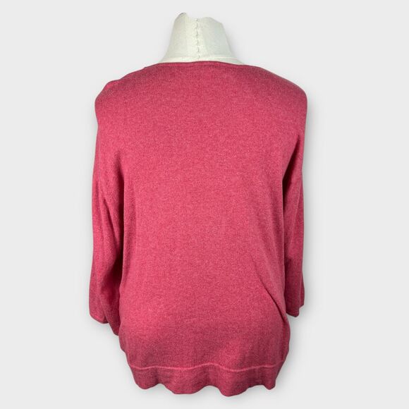 PureJill Cotton Cashmere Blend Knit Top Dolman Sleeve Pink Pocket Sweater 3X - Picture 3 of 10